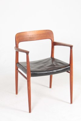 Mid-Century Teak and Patinated Leather Sofa by Niels Otto Møller for J.L. Møllers, 1960s-FK-594261