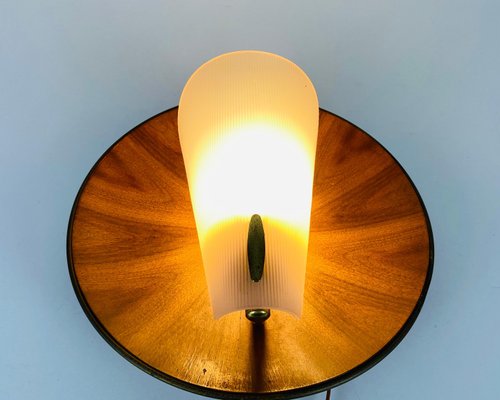 Mid-Century Teak and Plexi Glass Wall Lamp in the Style of Stilnovo, Italy-PUK-975193