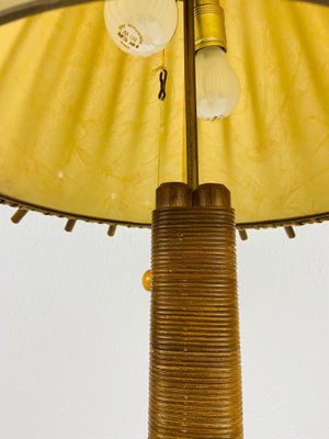 Mid-Century Teak and Rattan Table Lamp, 1970s-PUK-931376