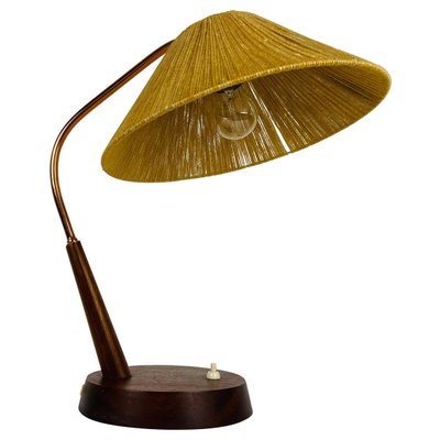 Mid-Century Teak and Rattan Table Lamp from Temde, 1970s-PUK-945125