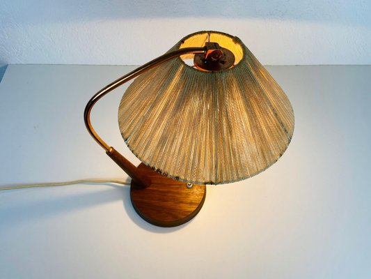 Mid-Century Teak and Rattan Table Lamp from Temde, 1970s-PUK-931379