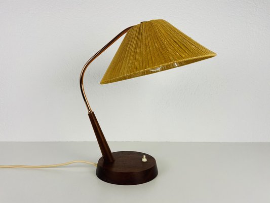 Mid-Century Teak and Rattan Table Lamp from Temde, 1970s-PUK-945125