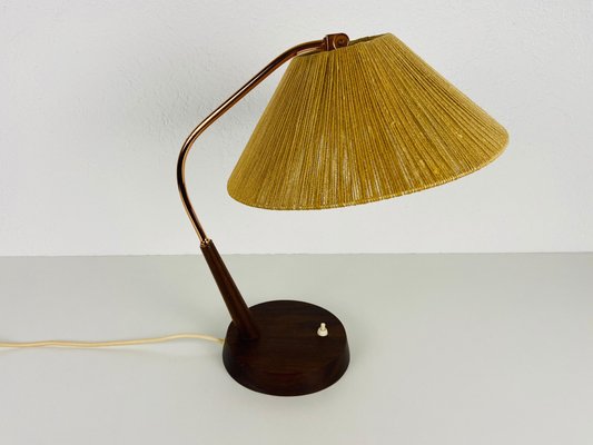 Mid-Century Teak and Rattan Table Lamp from Temde, 1970s-PUK-945125