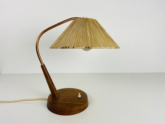 Mid-Century Teak and Rattan Table Lamp from Temde, 1970s-PUK-931379