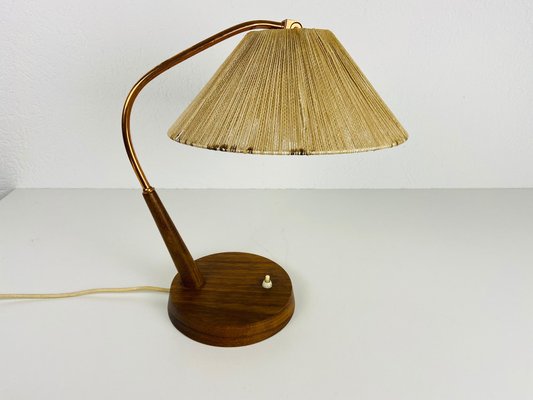 Mid-Century Teak and Rattan Table Lamp from Temde, 1970s-PUK-931379