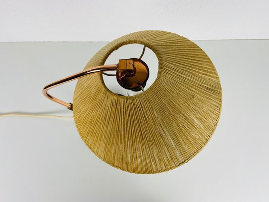 Mid-Century Teak and Rattan Table Lamp from Temde, 1970s-PUK-945125