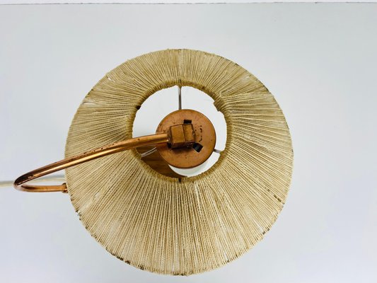 Mid-Century Teak and Rattan Table Lamp from Temde, 1970s-PUK-931379