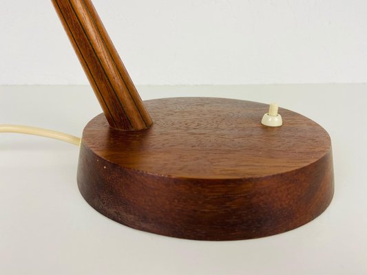 Mid-Century Teak and Rattan Table Lamp from Temde, 1970s-PUK-945125