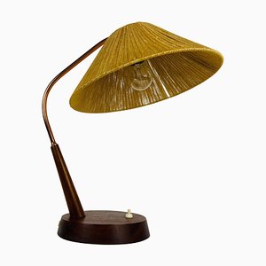 Mid-Century Teak and Rattan Table Lamp from Temde, 1970s-PUK-945125