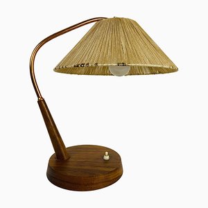 Mid-Century Teak and Rattan Table Lamp from Temde, 1970s-PUK-931379