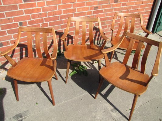 Mid-Century Teak Armchairs, 1960s, Set of 4-GJF-713698