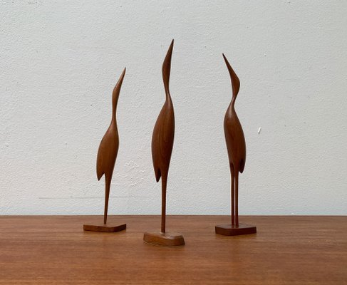 Mid-Century Teak Birds, 1960s, Set of 3-UAH-1271253