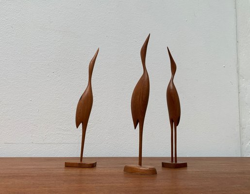 Mid-Century Teak Birds, 1960s, Set of 3-UAH-1271253