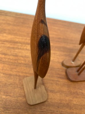 Mid-Century Teak Birds, 1960s, Set of 3-UAH-1271253