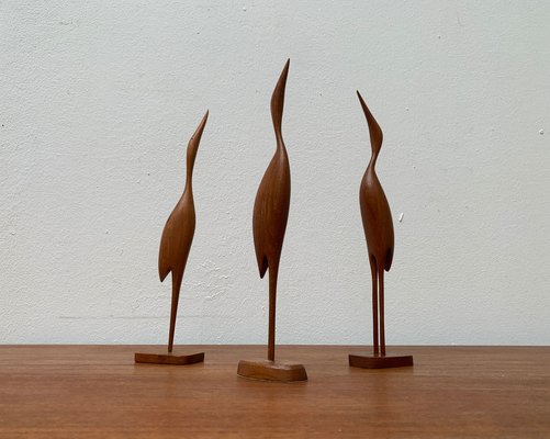 Mid-Century Teak Birds, 1960s, Set of 3-UAH-1271253