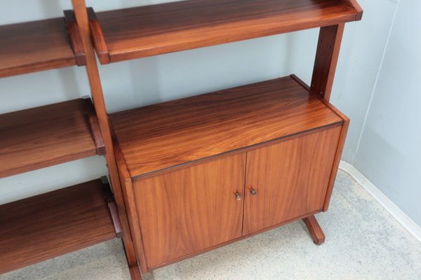 Mid-Century Teak Bookcase with Folding Desk, 1950s-ZQ-2020292