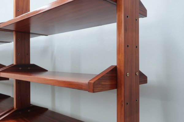 Mid-Century Teak Bookcase with Folding Desk, 1950s-ZQ-2020292