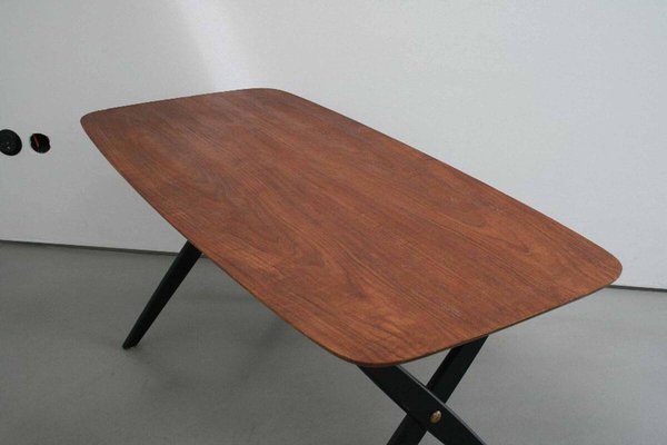 Mid-Century Teak & Brass Coffee Table, 1960s-FJP-1771556