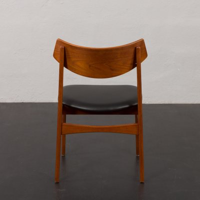 Mid-Century Teak Chairs with Black Aniline Leather Seats by Funder-Schmidt & Madsen, Denmark, 1960s, Set of 4-UE-1764423