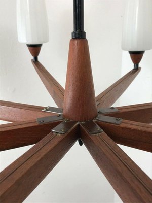 Mid-Century Teak Chandelier by Uno & Osten Kristiansson for Luxus-EJL-1081054