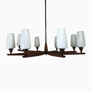 Mid-Century Teak Chandelier by Uno & Osten Kristiansson for Luxus-EJL-1081054