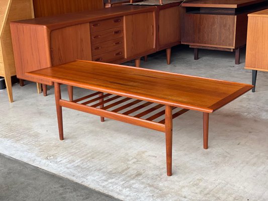 Mid-Century Teak Coffee Table by Grete Jalk, Denmark, 1960s-WSA-1063446