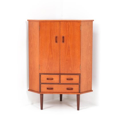 Mid-Century Teak Corner Cabinet, 1960s-MY-1078893