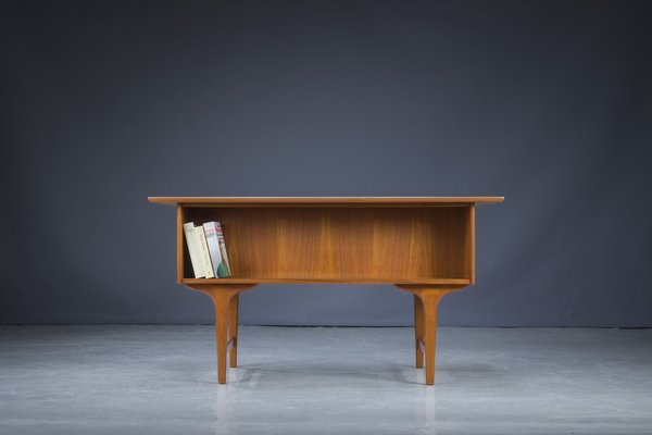 Mid-Century Teak Desk by Gunnar Nielsen for Tibergaard, Denmark, 1960s-ZZH-1093442