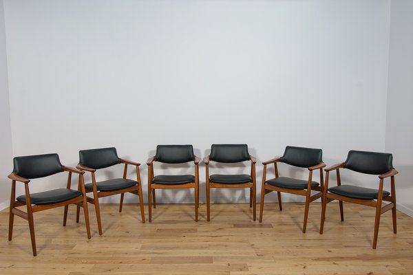 Mid-Century Teak Dining Chairs Model GM11 by Svend Åge Eriksen for Glostrup, 1950s, Set of 6-NIT-1755165