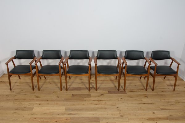 Mid-Century Teak Dining Chairs Model GM11 by Svend Åge Eriksen for Glostrup, 1950s, Set of 6-NIT-1755165