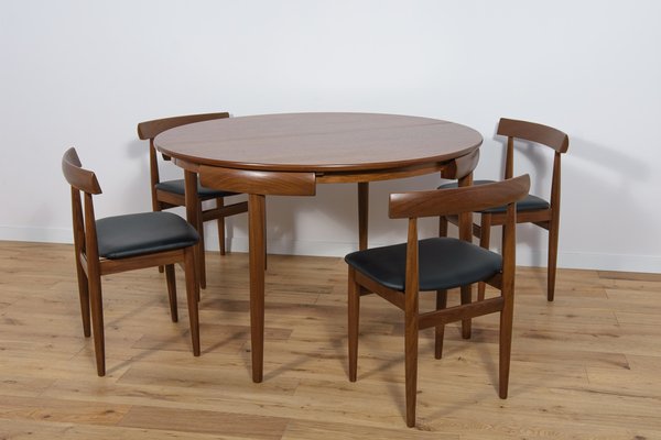 Mid-Century Teak Dining Table & Chairs by Hans Olsen for Frem Røjle, 1960s, Set of 5-NIT-1608102