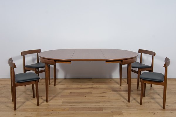 Mid-Century Teak Dining Table & Chairs by Hans Olsen for Frem Røjle, 1960s, Set of 5-NIT-1608102