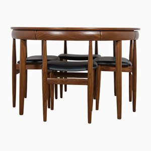 Mid-Century Teak Dining Table & Chairs by Hans Olsen for Frem Røjle, 1960s, Set of 5-NIT-1608102