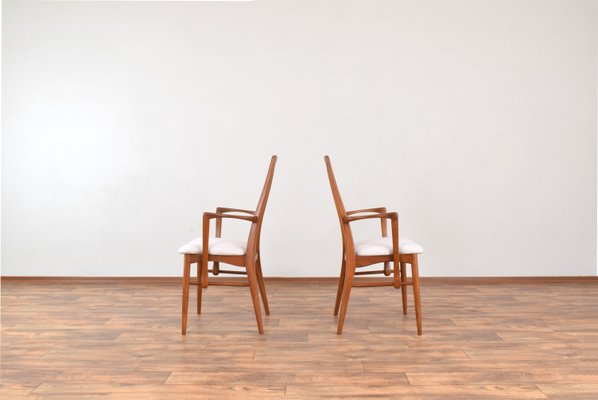 Mid-Century Teak Eva Armchair by Niels Koefoed for Koefoeds Hornslet, 1960s, Set of 2-LOT-2032117