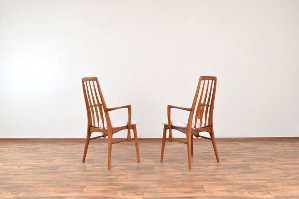 Mid-Century Teak Eva Armchair by Niels Koefoed for Koefoeds Hornslet, 1960s, Set of 2-LOT-2032117