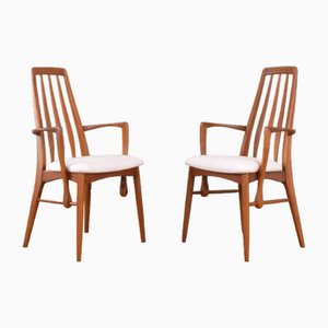 Mid-Century Teak Eva Armchair by Niels Koefoed for Koefoeds Hornslet, 1960s, Set of 2-LOT-2032117