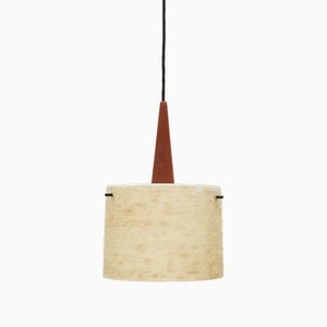 Mid-Century Teak & Fiberglass Ceiling Lamp from Dame & Co., 1960s-NIX-1773647