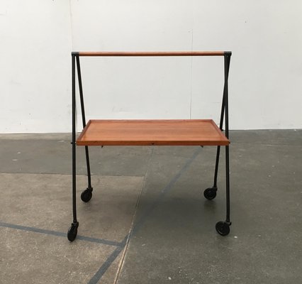 Mid-Century Teak Foldable Serving Cart-UAH-557502