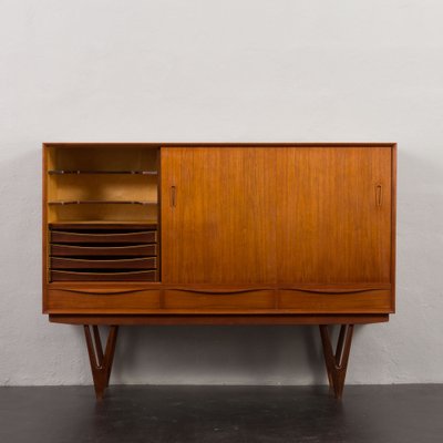 Mid-Century Teak Highboard with Bar Cabinet by Kurt Østervig, 1960s-UE-1750396