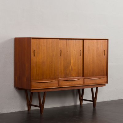 Mid-Century Teak Highboard with Bar Cabinet by Kurt Østervig, 1960s-UE-1750396