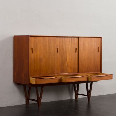 Mid-Century Teak Highboard with Bar Cabinet by Kurt Østervig, 1960s-UE-1750396