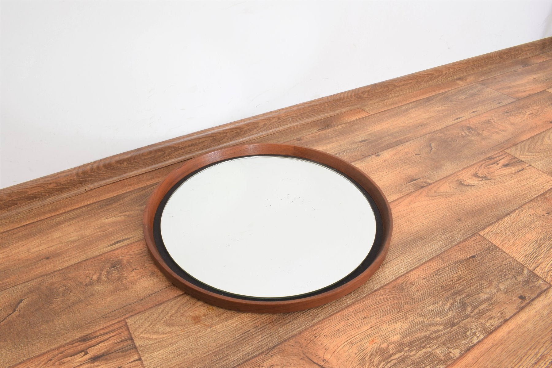 Mid-Century Teak Mirror by Uno & Östen Kristiansson for Luxus, 1950s