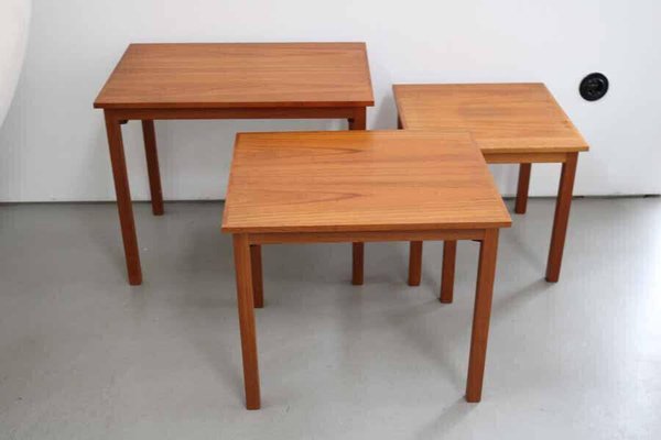 Mid-Century Teak Nesting Tables from PBJ Mobler, Denmark, 1970s, Set of 3-FJP-1717691