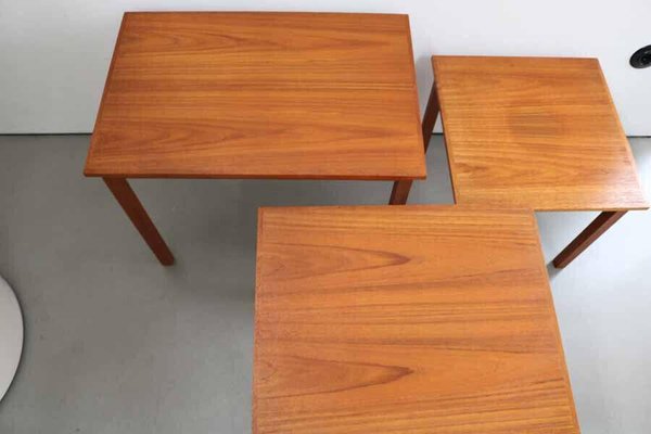 Mid-Century Teak Nesting Tables from PBJ Mobler, Denmark, 1970s, Set of 3-FJP-1717691