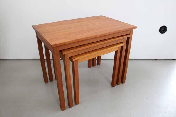 Mid-Century Teak Nesting Tables from PBJ Mobler, Denmark, 1970s, Set of 3-FJP-1717691