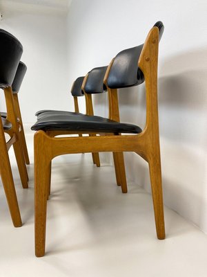 Mid-Century Teak & Oak-Leather OD49 Dining Chairs by Erik Buch, Denmark, 1960s, Set of 6-UYK-890152