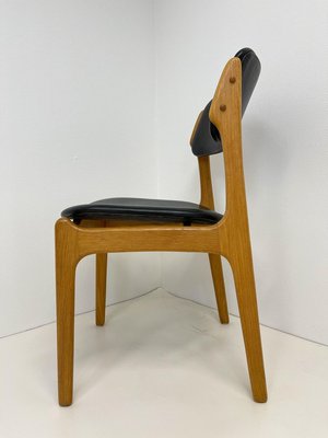 Mid-Century Teak & Oak-Leather OD49 Dining Chairs by Erik Buch, Denmark, 1960s, Set of 6-UYK-890152