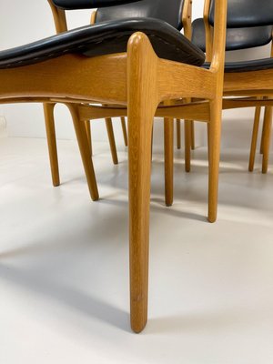 Mid-Century Teak & Oak-Leather OD49 Dining Chairs by Erik Buch, Denmark, 1960s, Set of 6-UYK-890152