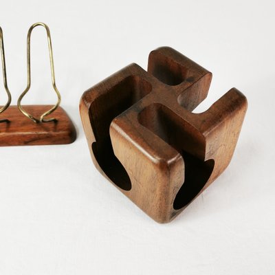 Mid-Century Teak Pipe Stands, 1960s, Set of 2-ZTG-1769643