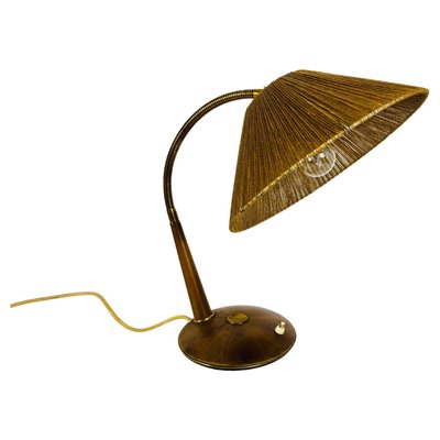 Mid-Century Teak & Rattan Table Lamp from Temde, 1970s-PUK-1317211